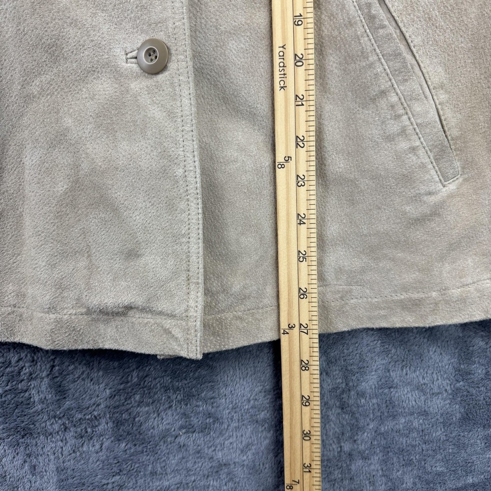 Wilsons Leather Maxima Jacket Womens L Tan Beige Suede Button Front Blazer - Picture 9 of 11